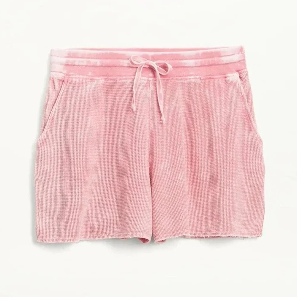 Splendid Thermal Mineral Wash Drawstring Rose Shorts